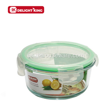 Alto contenedor de alimentos de vidrio de borosilicato con tapa hermética